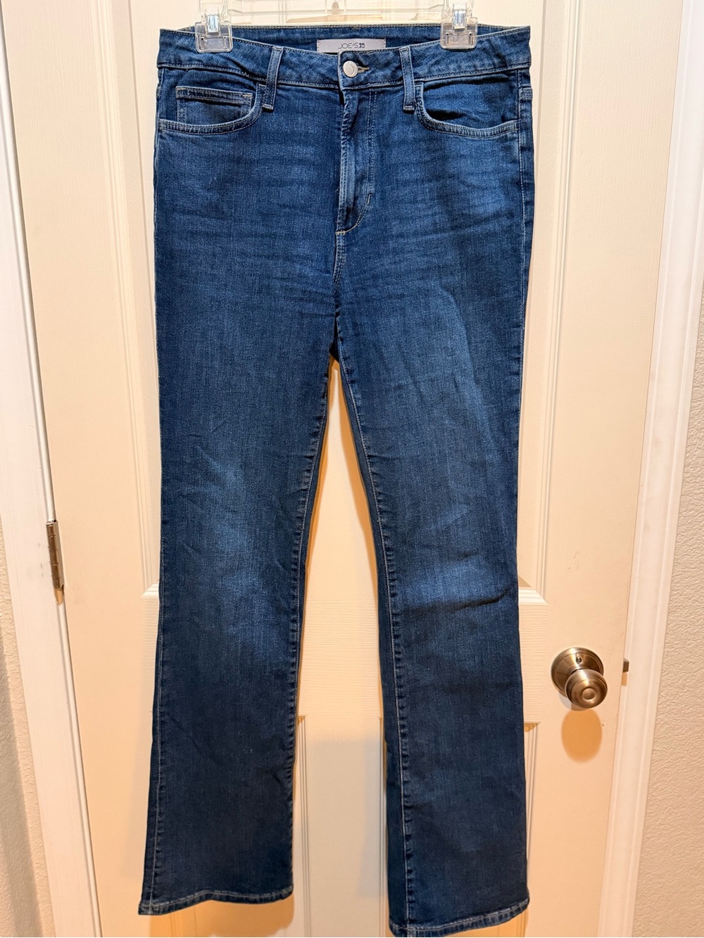 Joe's High Rise Curvy Boot Cut Jeans Dark Blue Denim